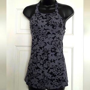 Floral Halter Top in Black and Gray Lululemon Size M